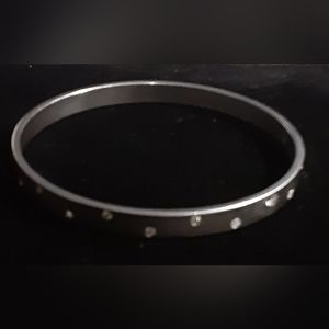 SWAVORSKI SILVER SATIN FINISH w/ embedded Crystals BANGLE